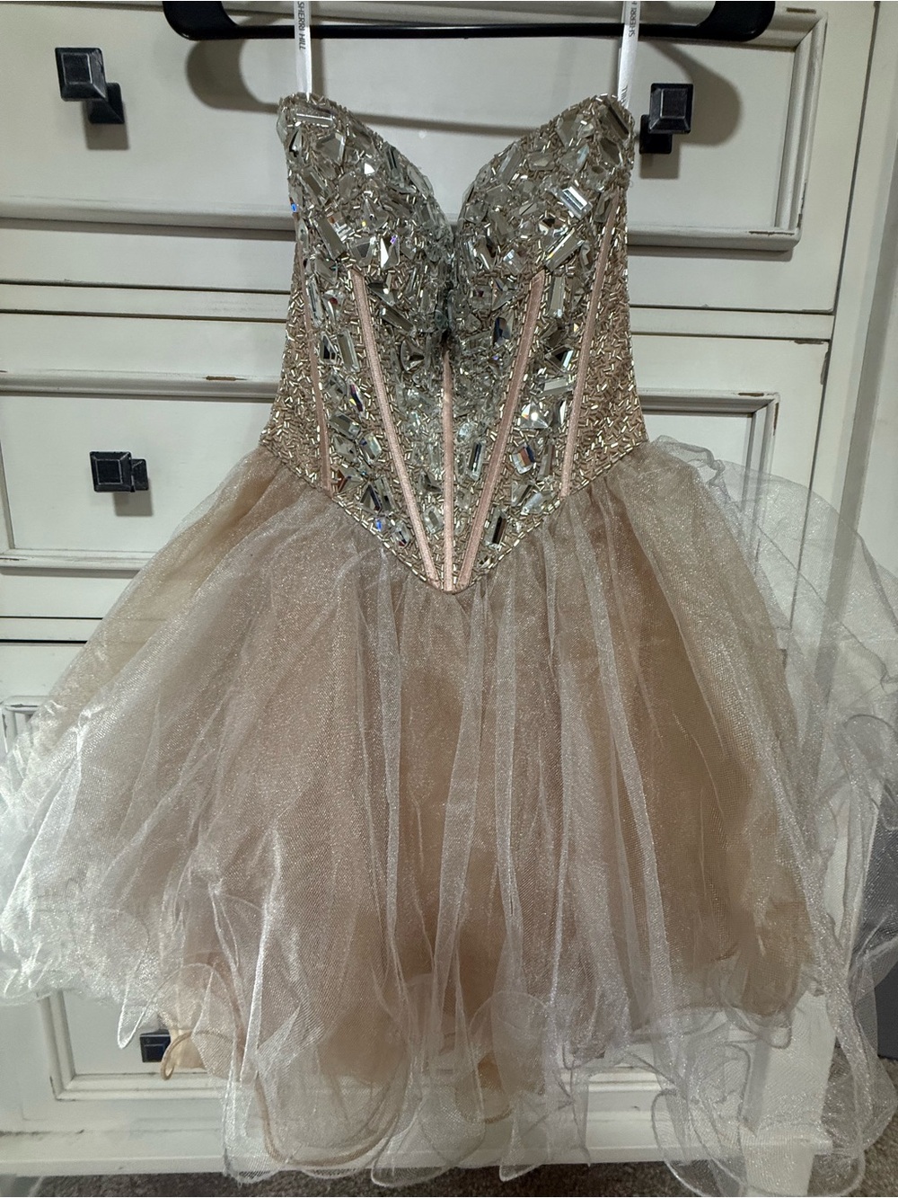 Sherri Hill Size 2 Crystal Beaded Corset Tulle Homecoming Dress